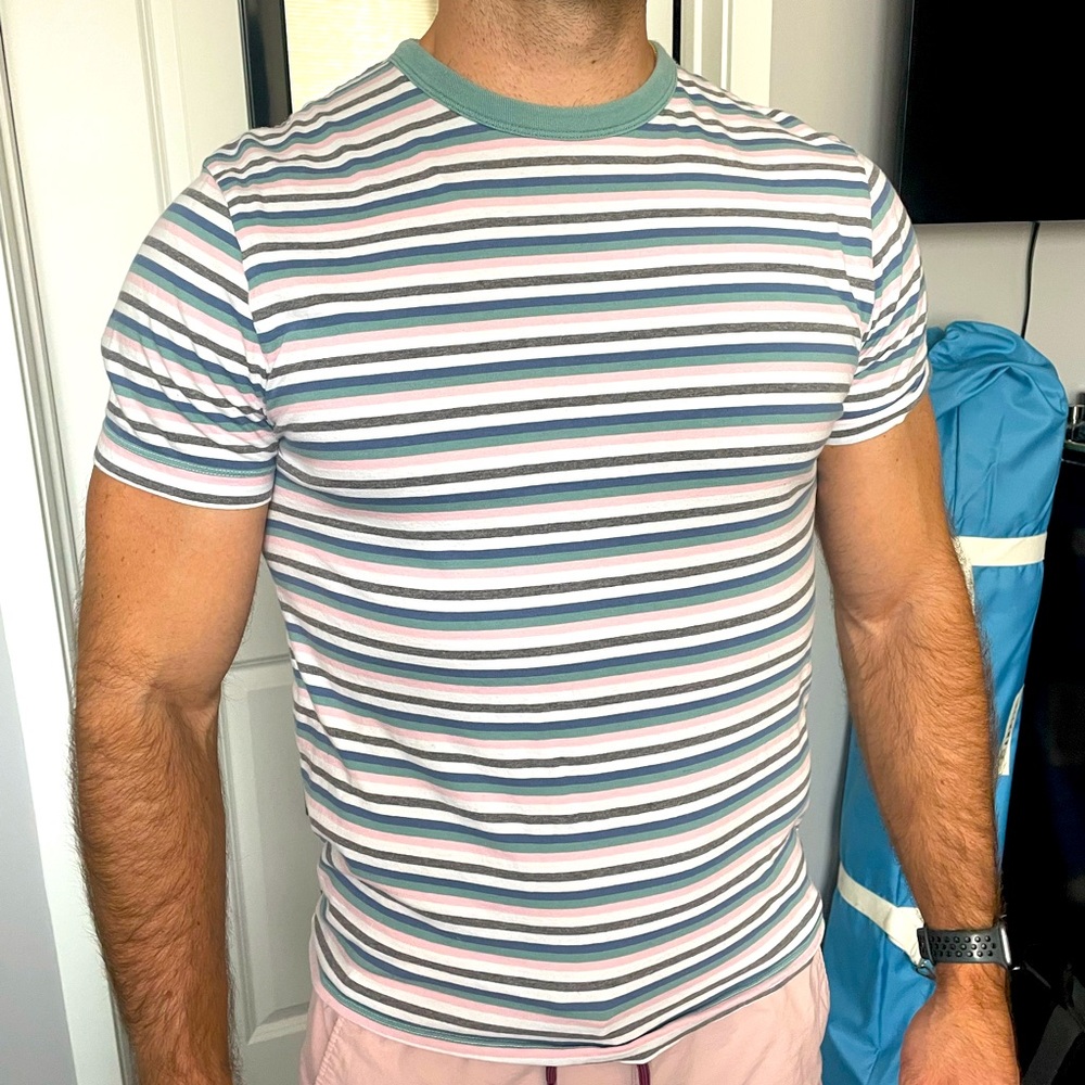 French Connection Men’s Striped Crew Neck T-Shirt